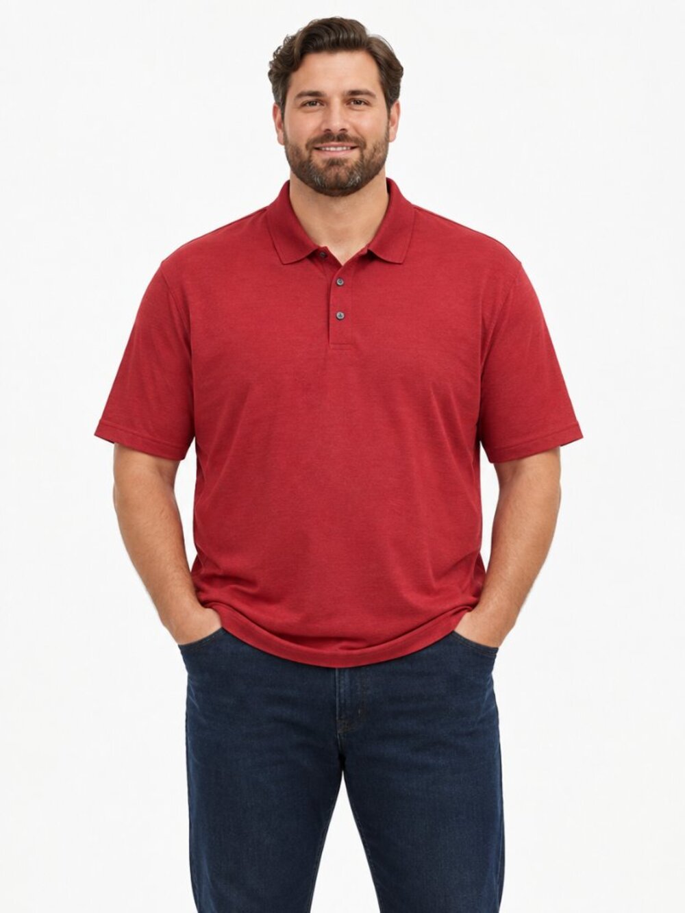 PGA TOUR Men's Red Performance Golf Polo Shirt Size Large Short Sleeve